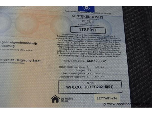 Lichte vrachtwagen ford, transit, wf0xxxttgxfd20215, 1e insch 13/05/2015, 2198cm³, 92kw, diesel, euro 5b, 182631km, inschrijvingsbewijs deel i en ii, keuringsbewijs (geldig tot 22/01/2027), gelijkvormigheidsattest, identificatieverslag - afbeelding 10 van  19
