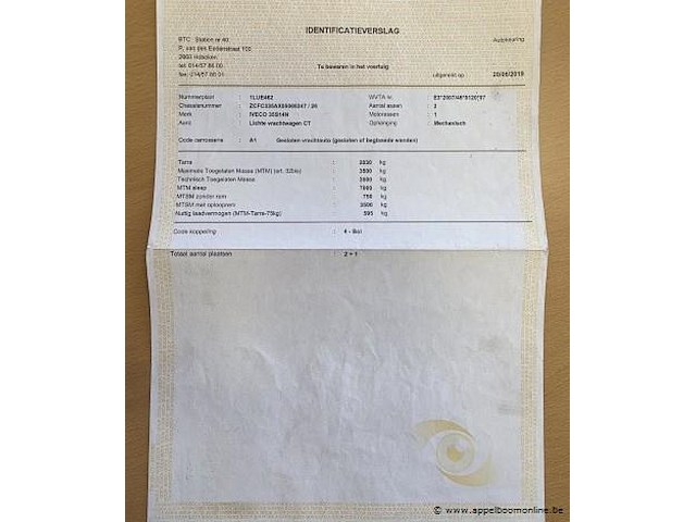 Lichte vrachtwagen iveco 35s14n, cng, datum 1ste inschrijving 7/12/2015, euro vi 7/12/2015,chassisnummer zcfc335ax05066347, km-stand laatste keuring 55.972, euro vi - afbeelding 6 van  15