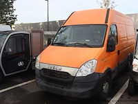 Lichte vrachtwagen iveco fd112c, datum 1ste inschrijving 10/7/2013, chassisnr zcfc35a7205957205, cng, km-stand laatste keuring 23,477, euro v, ttm 3500kg, schade rondom, mogelijks batterij plat