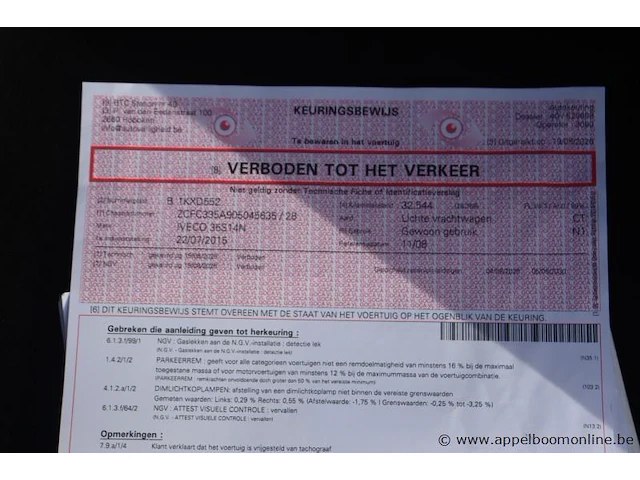 Lichte vrachtwagen iveco fd11c2c, datum 1ste inschr 22/7/2015, chassis nr zcfc335a905045635, km-stand 32,547, cng, ttm 3500, schade rondom - afbeelding 4 van  16