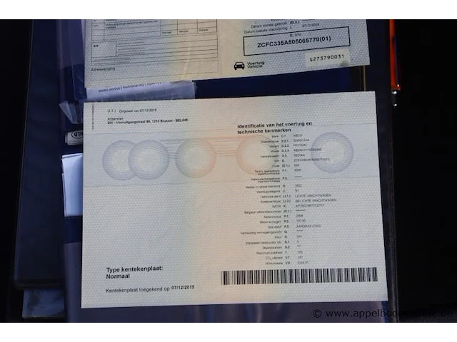 Lichte vrachtwagen iveco fd11c2c, datum 1ste inschr 7/12/2015, chassis nr zcfc335a505065770, km-stand 51925, cng, ttm 3500, schade rondom - afbeelding 13 van  13