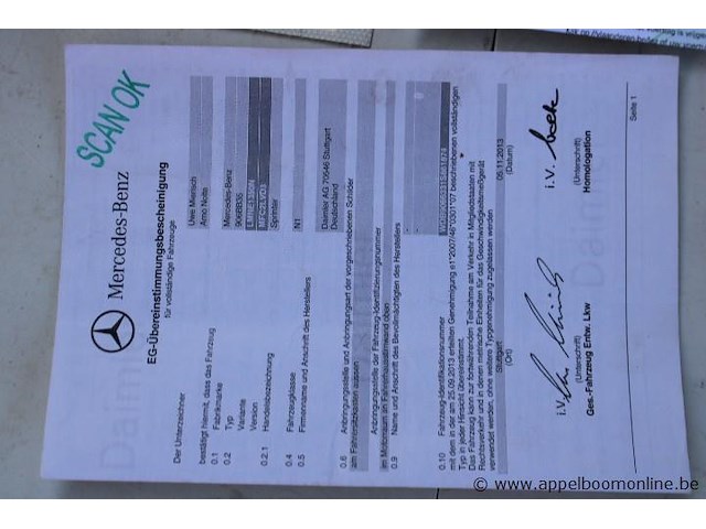 Lichte vrachtwagen, mercedes, sprinter, wdb9066331s861874, 1e insch 21/11/2013, 2987cm³, 140kw, diesel, euro 6, 373406km, inschrijvingsbewijs deel i, keuringsbewijs (geldig tot 24/07/2026), gelijkvormigheidsattest, identificatieverslag - afbeelding 11 van  21