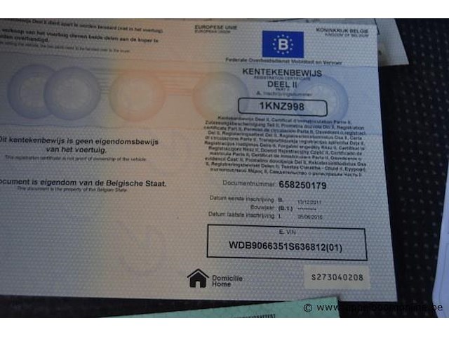 Lichte vrachtwagen mercedes, sprinter, wdb9066351s636812, 1e insch 13/12/2011, 2143cm³, 95kw, diesel, euro 5, 352906km, inschrijvingsbewijs deel i en ii, keuringsbewijs (geldig tot 03/06/2026), gelijkvormigheidsattest, identificatieverslag - afbeelding 13 van  22