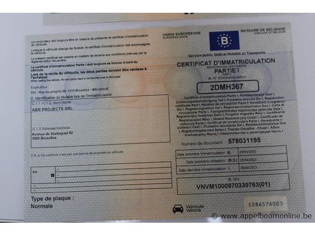 Lichte vrachtwagen nissan, interstar, vnvm1000970339763, 1e insch 25/04/2023, 2299cm³, 100kw, diesel, euro 6d, 91350km, inschrijvingsbewijs deel i en ii, keuringsbewijs (geldig tot 03/05/2027), gelijkvormigheidsattest, identificatieverslag - afbeelding 7 van  21