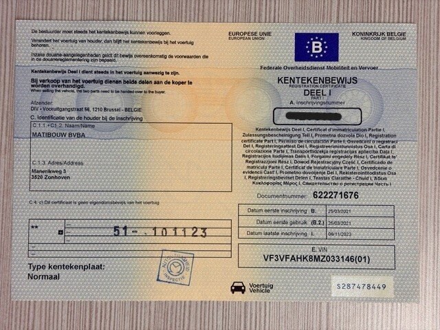 Lichte vrachtwagen peugeot expert, type: v, variant: f, versie: ahk8-b2f01e, chassisnummer: vf3vfahk8mz033146, bouwjaar: 25/03/2021, met kentekenbewijs deel i en ii , gelijkvormigheidsattest, schouwingsbewijs (verlopen) en 1 sleutel - afbeelding 9 van  30