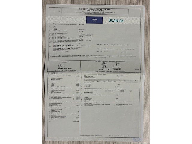 Lichte vrachtwagen peugeot expert, type: v, variant: f, versie: ahk8-b2f01e, chassisnummer: vf3vfahk8mz033146, bouwjaar: 25/03/2021, met kentekenbewijs deel i en ii , gelijkvormigheidsattest, schouwingsbewijs (verlopen) en 1 sleutel - afbeelding 14 van  30