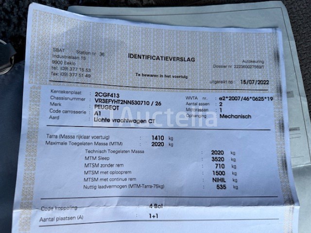 Lichte vrachtwagen peugeot partner 1,5 bleu hdi ( 2022 / vr3 efy ht2 nn 530 710) - afbeelding 17 van  30