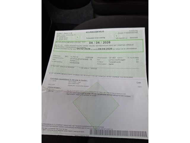 Lichte vrachtwagen renault kangoo (2006 / vf1 fc0 j4f 35 763 895) - afbeelding 3 van  21