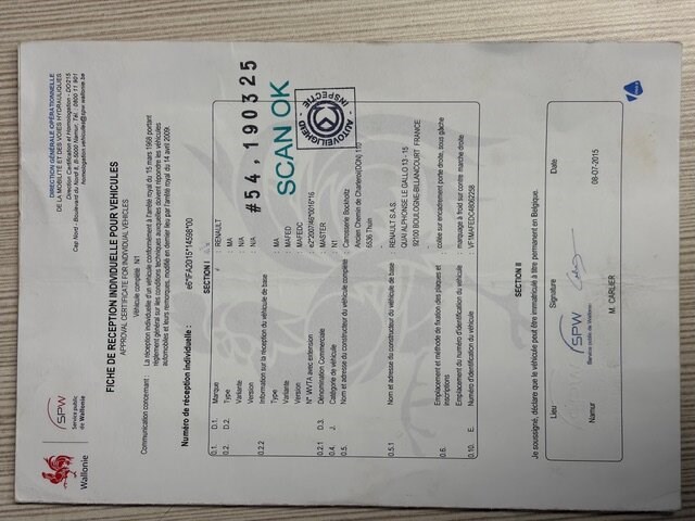 Lichte vrachtwagen renault master, type: ma, chassisnummer: vf1mafedc48062258, bouwjaar: 15/11/2012 met inschrijvingsbewijs deel i, gelijkvormigheidsattest en verlopen schouwingsbewijs. (b1) - afbeelding 26 van  42