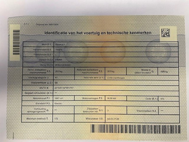 Lichte vrachtwagen renault trafic, type l, variant fam9r, versie my6uc4c82a02, ch.nr. vf1fl000271320943, bouwjaar 23-06-2023 (sleutel, boorddocumenten: inschrijvingsbewijs deel i + deel ii, gelijkvormigheidsattest) - afbeelding 21 van  41