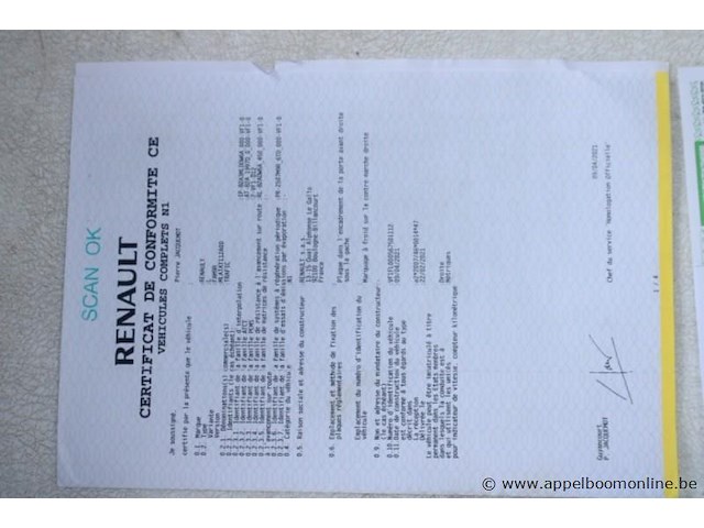 Lichte vrachtwagen renault, trafic, vf1fl000567501112, 1e insch 29/07/2021, 142354km, inschrijvingsbewijs deel i, keuringsbewijs (geldig tot 09/08/2026), gelijkvormigheidsattest, identificatieverslag - afbeelding 10 van  20