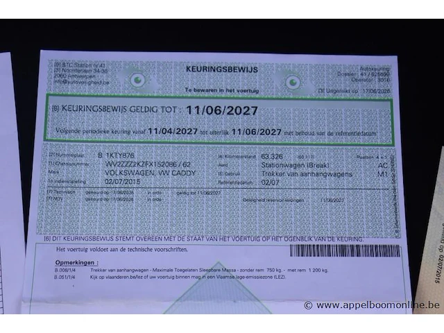 Lichte vrachtwagen volkswagen caddy, datum 1ste inschr 19/11/2013, chassisnr wv1zzz2kzex062488, km-stand 67558, euro 5, schade rondom - afbeelding 4 van  14