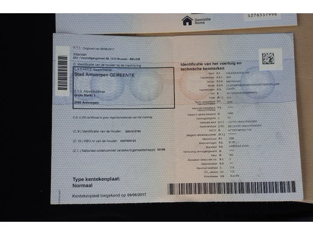 Lichte vrachtwagen volkswagen caddy, datum 1ste inschr 9/06/2017, chassisnr wv1zzz2kzhx156959, km-stand 55965, euro 6b, schade rondom, mtm 2345kg - afbeelding 2 van  13