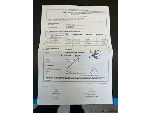 Lichte vrachtwagen volkswagen caddy, wv1zzz2kzfx045552, 1e insch 2014-11-04, 25093km, 1984cm³, 80kw, aardgas (cng), manueel, euro 5b, mtm 2234kg, tarra 1570kg, keur. tot 2026-11-04, insch. deel i en ii en identificatieverslag, imperiaal, sortimo inrichting - afbeelding 5 van  14