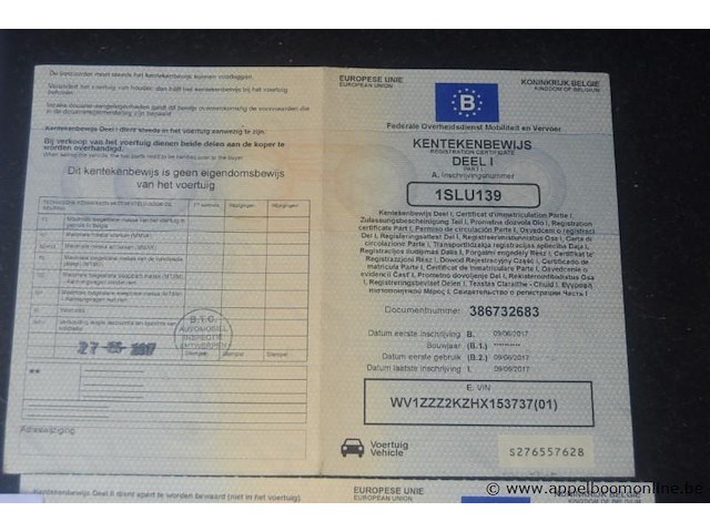 Lichte vrachtwagen volkswagen, caddy, wv1zzz2kzhx153737, 1e insch 09/06/2017, 1395cm³, 81kw, aardgas, euro 6d, 79469km, inschrijvingsbewijs deel i en ii, keuringsbewijs (geldig tot 27/06/2026), gelijkvormigheidsattest, identificatieverslag - afbeelding 5 van  19