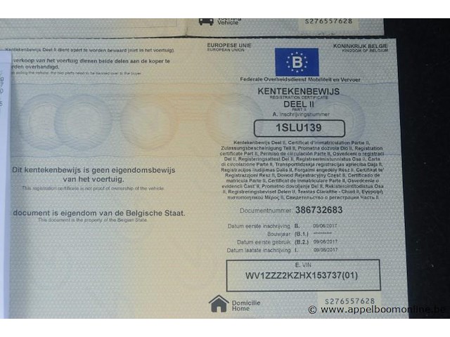 Lichte vrachtwagen volkswagen, caddy, wv1zzz2kzhx153737, 1e insch 09/06/2017, 1395cm³, 81kw, aardgas, euro 6d, 79469km, inschrijvingsbewijs deel i en ii, keuringsbewijs (geldig tot 27/06/2026), gelijkvormigheidsattest, identificatieverslag - afbeelding 6 van  19