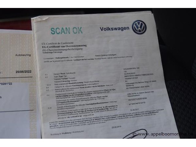 Lichte vrachtwagen volkswagen, t6 business van, wv1zzz7hzkx018388, 1e insch 29/04/2019, 1968cm³, 110kw, diesel, euro 6b, 220232km, inschrijvingsbewijs deel i en ii, keuringsbewijs (geldig tot 16/06/2026), gelijkvormigheidsattest, identificatieverslag - afbeelding 11 van  22