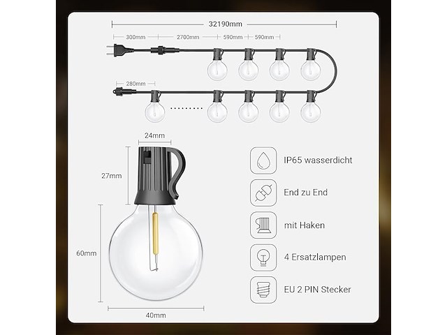 Lichtsnoer 30m voor buiten - afbeelding 2 van  4