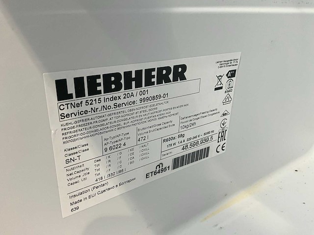 Liebherr ctnef 5215 koel-vries combinatie - afbeelding 10 van  10