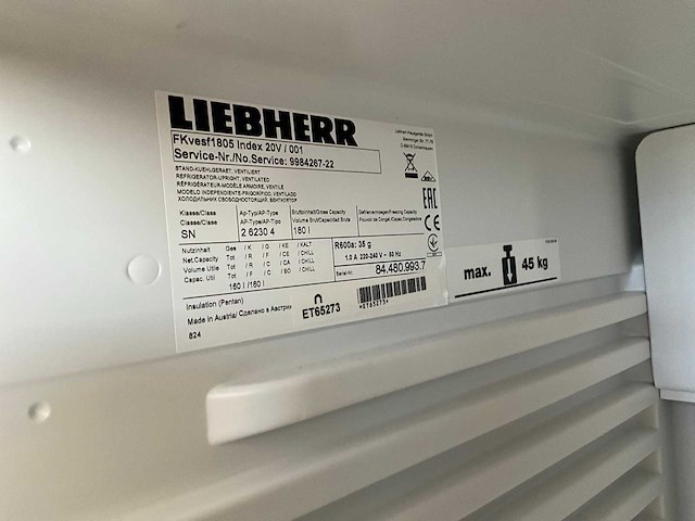 Liebherr fkvesf 1805 horeca koelkast - afbeelding 6 van  8