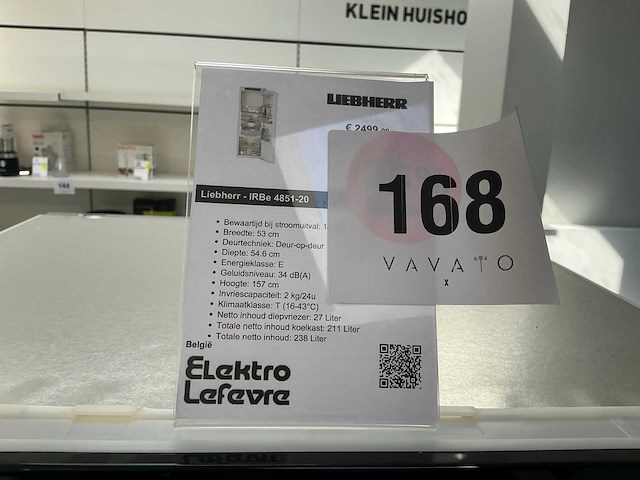 Liebherr irbe 4851-20 inbouw koel/vriescombinate - afbeelding 5 van  5