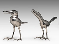 Liévin d'ydewalle (1937), 'oiseaux moqueurs', a pair of metal sculptures, signed, h 33-34 cm - afbeelding 3 van  8