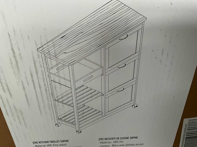 Lifa living sophie keuken trolley wit - afbeelding 3 van  5