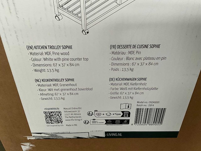Lifa living sophie keuken trolley wit - afbeelding 4 van  5