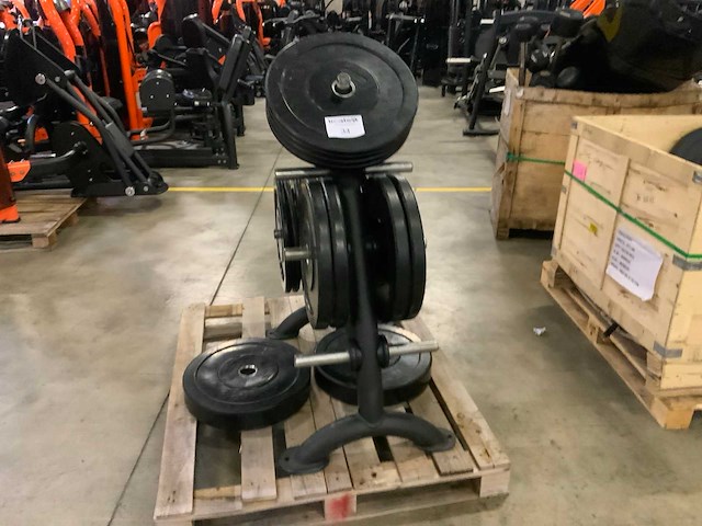 Life maxx bumperplates 50mm met rek matrix 2x20;4x10;14x5kg krachtstation - afbeelding 2 van  7