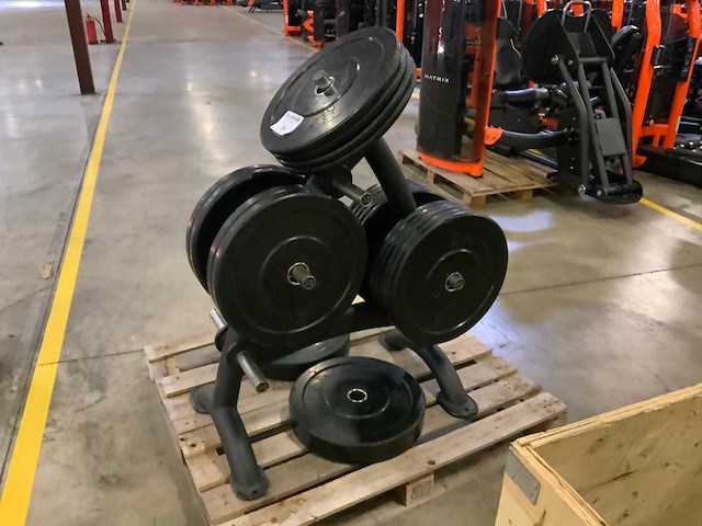 Life maxx bumperplates 50mm met rek matrix 2x20;4x10;14x5kg krachtstation - afbeelding 3 van  7