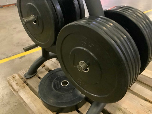 Life maxx bumperplates 50mm met rek matrix 2x20;4x10;14x5kg krachtstation - afbeelding 7 van  7