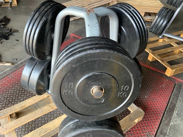Lifemaxx bumper plates 50mm met rek krachtstation - afbeelding 5 van  6