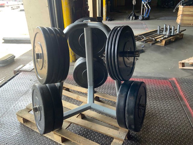 Lifemaxx bumper plates 50mm met rek krachtstation - afbeelding 6 van  6