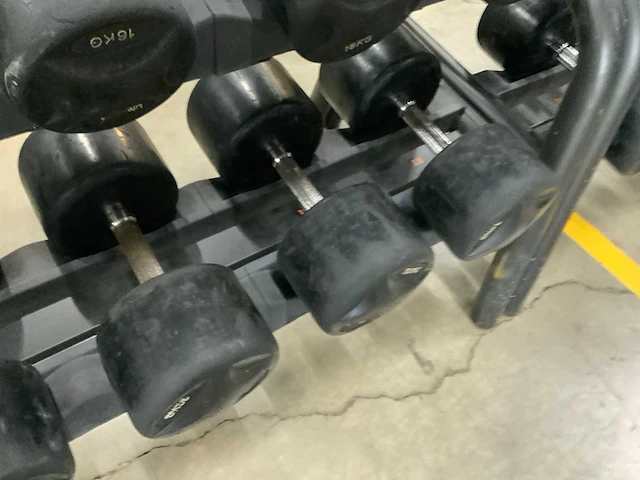 Lifemaxx dumbbell 14;16;18;28;32;34kg set met rek krachtstation - afbeelding 4 van  6