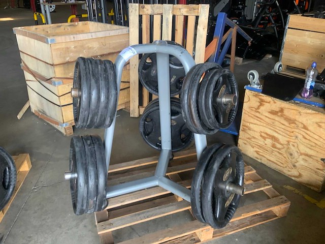 Lifemaxx dumbbell 50mm met rek krachtstation - afbeelding 1 van  5