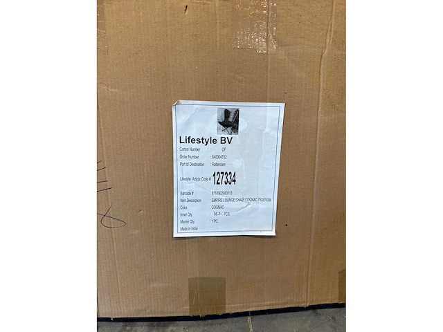 Lifestyle empire lounge chair cognac 75x87x86 ligstoel - afbeelding 4 van  4