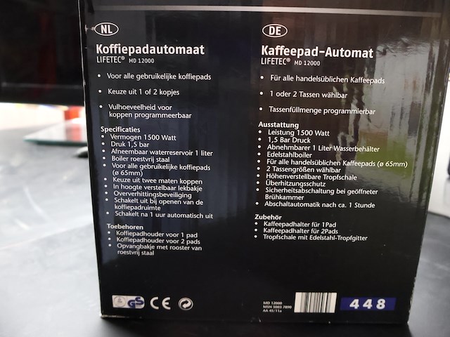 Lifetec koffiemachine - afbeelding 4 van  4