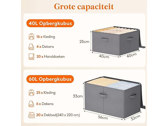 Lifewit stoffen opbergdoos (set van 6) - afbeelding 3 van  5