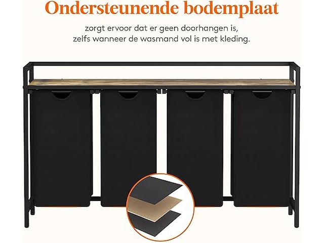 Lifewit wasmand (4 secties) - afbeelding 2 van  5