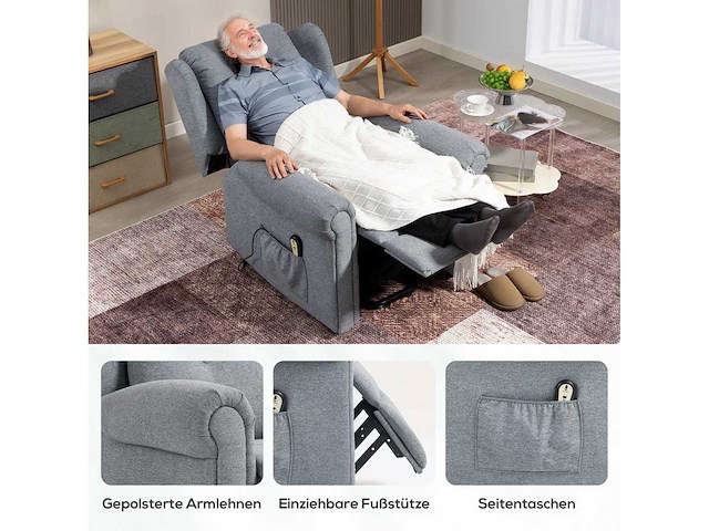 Liftstoel, elektrische relaxstoel met massagefunctie - lift - afbeelding 5 van  8
