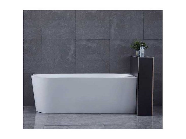 Ligbad half vrijstaand - rechts - rechthoek - hoekbad - 80x170x58cm - acryl - glans wit - met badwaste en overloop - afbeelding 1 van  1