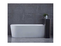 Ligbad half vrijstaand - rechts - rechthoek - hoekbad - 80x170x58cm - acryl - glans wit - met badwaste en overloop - afbeelding 1 van  2
