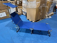 Ligbed met zonnedak blauw aluminium - afbeelding 1 van  1