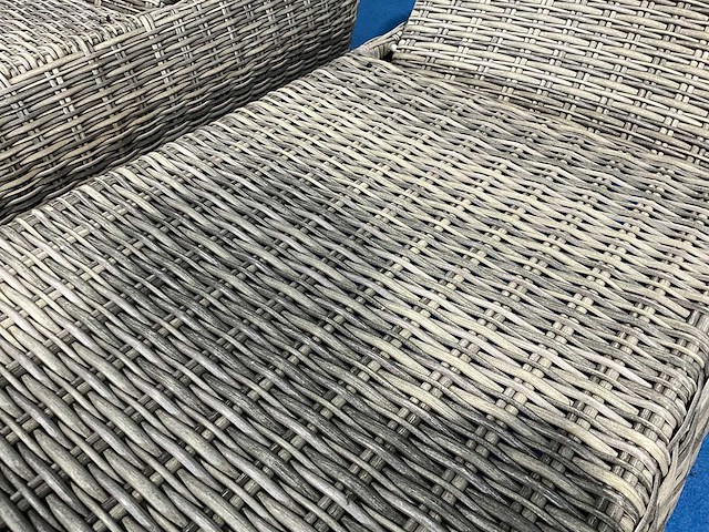Ligbed verstelbaar wicker 2stuks bruin - afbeelding 2 van  3