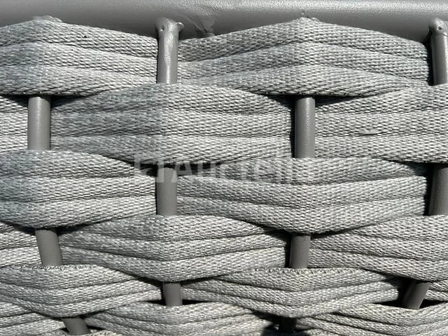 Ligbeddenset 2-delig dark antraciet wicker / light grey kussens - afbeelding 3 van  4
