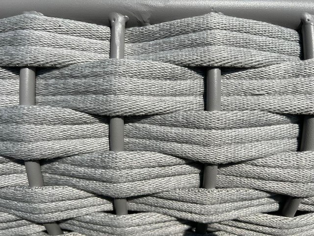 Ligbeddenset 2-delig dark antraciet wicker / light grey kussens - afbeelding 2 van  4