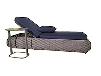 Ligbeddenset 2-delig dark antraciet wicker / light grey kussens - afbeelding 4 van  4