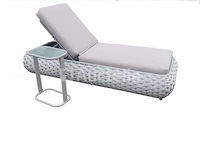 Ligbeddenset 2-delig dark grey wicker / light grey kussens - afbeelding 5 van  5