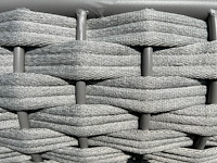 Ligbeddenset 2-delig dark grey wicker / light grey kussens - afbeelding 3 van  5