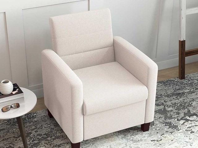 Ligstoel met armleuningen, gestoffeerde fauteuil - afbeelding 1 van  8